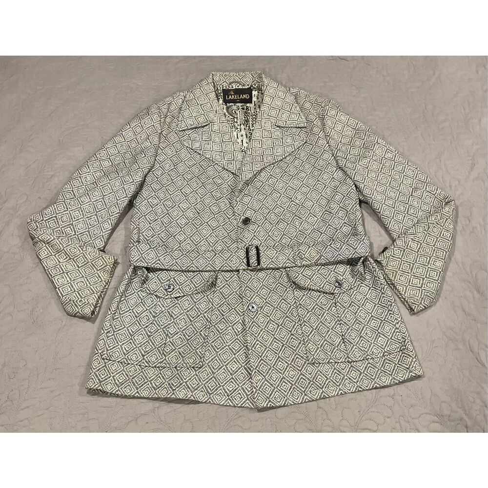 Lakeland Vintage 70’s Geometric 44 Jacket Gray with Belt